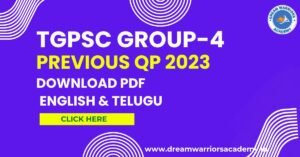 TGPSC Group 4 Previous Question Paper (2023) PDF Download: